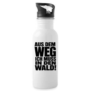  Aus Dem Weg Ich Muss In Den Wald Spruch Natur - Trinkflasche mit integriertem Trinkhalm - Weiß - Rechts