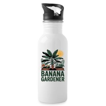 Banana Gardener Tropical Garden - Water bottle with straw - white - Right
