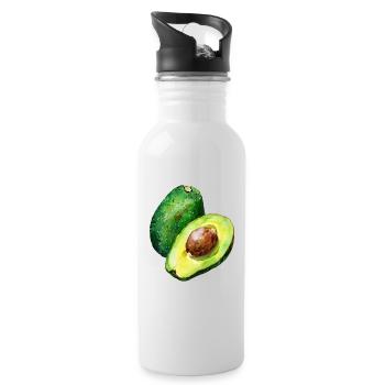 Avocat frais - Gourde avec paille intégrée - blanc - Droite