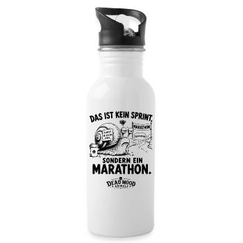 Lustiger Motivationsspruch | Büro Humor | Geschenk - Trinkflasche mit integriertem Trinkhalm - Weiß - Rechts