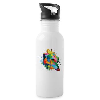 Greyhound Greyhound Retro Vintage Dog Greyhound - Water bottle with straw - white - Right