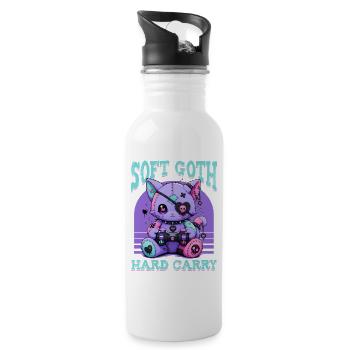 Pastel Goth Soft Goth Gaming Gamer - Water bottle with straw - white - Right