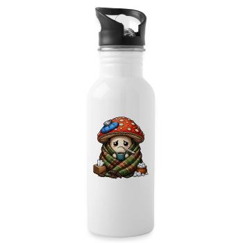 Cuddly mushroom in the sick day - Water bottle with straw - white - Right