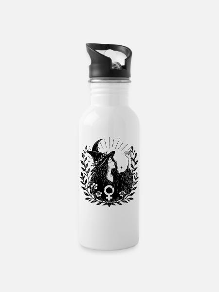 Untamed - Water bottle with straw - white