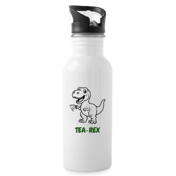 Tea-Rex Tee-Genießer - Trinkflasche mit integriertem Trinkhalm - Weiß - Rechts