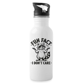 Funny sarcastic fun fact I don't care - Water bottle with straw - white - Right