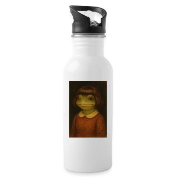 Frog girl in retro look - Water bottle with straw - white - Right