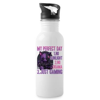 Pastel Goth Soft Goth Gaming Gamer - Trinkflasche mit integriertem Trinkhalm - Weiß - Rechts