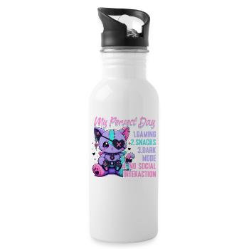 Pastel Goth Soft Goth Gaming Gamer - Trinkflasche mit integriertem Trinkhalm - Weiß - Rechts