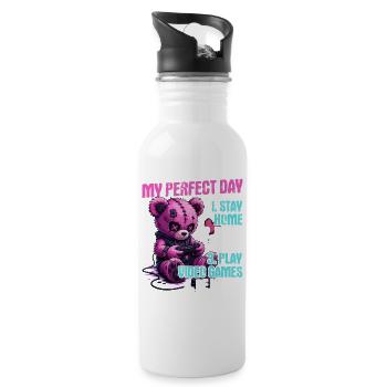 Pastel Goth Soft Goth Gaming Gamer - Trinkflasche mit integriertem Trinkhalm - Weiß - Rechts