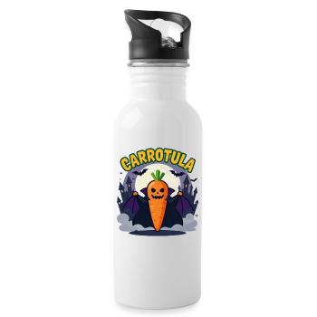 Carrotula Karotte Vampir Halloween Kostüm Witz - Trinkflasche mit integriertem Trinkhalm - Weiß - Rechts