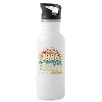 Cadeau pour 40 ans Mari Original 1986 Août - Gourde avec paille intégrée - blanc - Droite