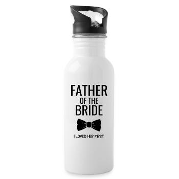 Father Bride Bowtie - Water bottle with straw - white - Right
