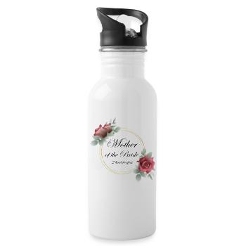 Mother Bride Roses - Water bottle with straw - white - Right