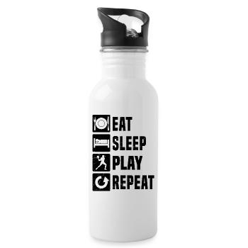 Gift idea for the court player with racquet sports - Water bottle with straw - white - Right
