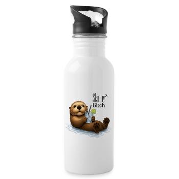 SKINNY BITCH² OTTER - Cocktail & dezenter Text - Trinkflasche mit integriertem Trinkhalm - Weiß - Rechts