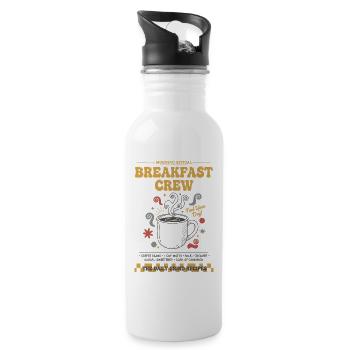Frühstücksteam Kaffee Brunch Pfannkuchen Speckessen - Trinkflasche mit integriertem Trinkhalm - Weiß - Rechts