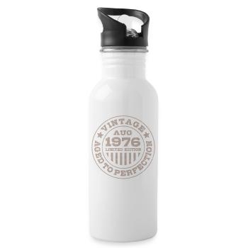 Vintage August 1976 Limited Edition Circle - Water bottle with straw - white - Right