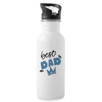 BEST DAD - Trinkflasche mit integriertem Trinkhalm - Weiß - Rechts