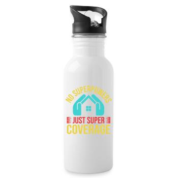 Assurance Super Couverture Agent d’Assurance Drôle - Gourde avec paille intégrée - blanc - Droite