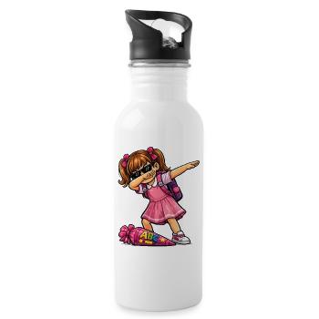 Dabbing ABC shooter (brunette) - Water bottle with straw - white - Right