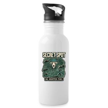 Mushroom Foraging Secret Spot, No Dropped Pins - Water bottle with straw - white - Right