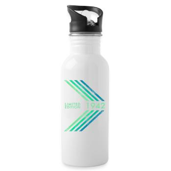 1942 Limited Edition Geburtstag Herren Damen Sport - Trinkflasche mit integriertem Trinkhalm - Weiß - Rechts