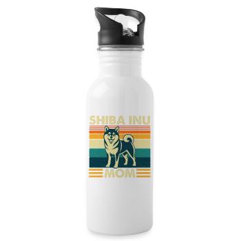 Shiba Inu Mom Kawaii Japanischer Doge - Trinkflasche mit integriertem Trinkhalm - Weiß - Rechts