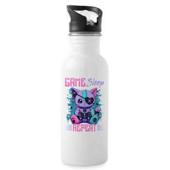 Pastel Goth Soft Goth Gaming Gamer - Trinkflasche mit integriertem Trinkhalm - Weiß - Rechts