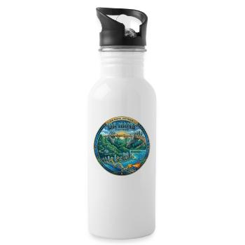 Da Nang Vietnam - Trinkflasche mit integriertem Trinkhalm - Weiß - Rechts