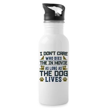 Dog Lives Film Lustiges Hundeliebhaber-Merch - Trinkflasche mit integriertem Trinkhalm - Weiß - Rechts