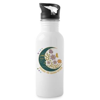 Spiritualität: Erkunde das Universum in der Meditation - Trinkflasche mit integriertem Trinkhalm - Weiß - Rechts