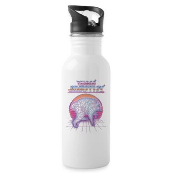 Jimothy Viraler Waschbär Lustiges Team Jimothy - Trinkflasche mit integriertem Trinkhalm - Weiß - Rechts