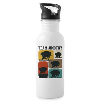 Jimothy Viral Raccoon Funny Team Jimothy - Water bottle with straw - white - Right