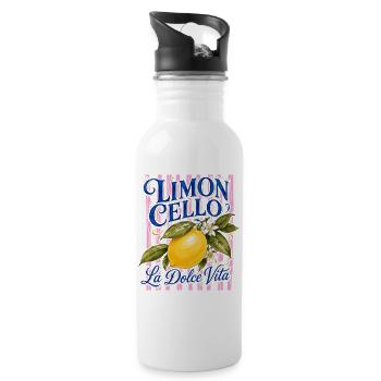 Limoncello La Dolce Vita Citron Italie Vintage - Gourde avec paille intégrée - blanc - Droite