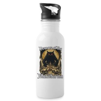 Isländische Legenden Jólakötturinn Katzen  - Trinkflasche mit integriertem Trinkhalm - Weiß - Rechts