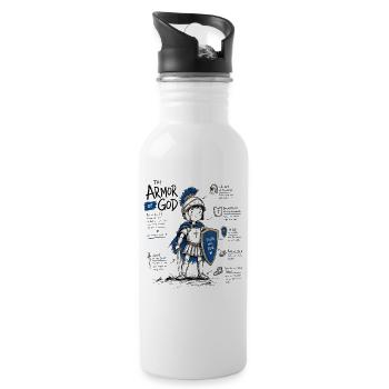God's Armor Warrior: Faith & Courage - Water bottle with straw - white - Right