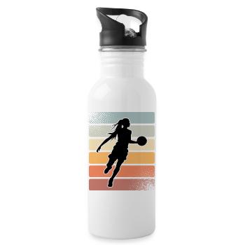 Basketball Basketballerin Frauen Basketball - Trinkflasche mit integriertem Trinkhalm - Weiß - Rechts