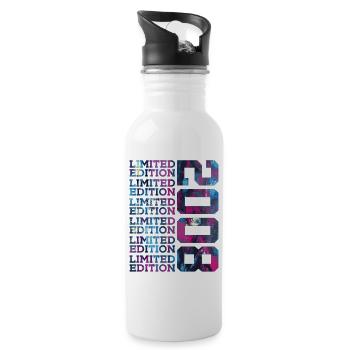 COOL 18 YEARS LIMITED EDITION 2008 18TH BIRTHDAY - Water bottle with straw - white - Right