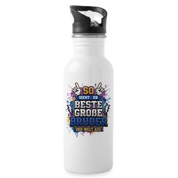 So sieht der beste große Bruder der welt aus - Trinkflasche mit integriertem Trinkhalm - Weiß - Rechts