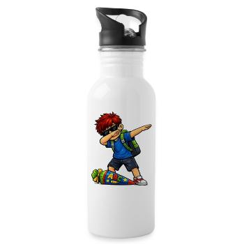 Dabbing ABC-Schütze rote Haare (Ginger) - Trinkflasche mit integriertem Trinkhalm - Weiß - Rechts