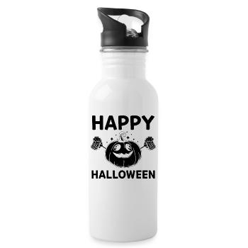 Idées de fête d’Halloween joyeuses - Gourde avec paille intégrée - blanc - Droite