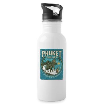 Phuket Thaïlande - Gourde avec paille intégrée - blanc - Droite
