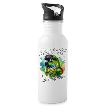 Le Murmureur de Perruches de Nanday - Gourde avec paille intégrée - blanc - Droite