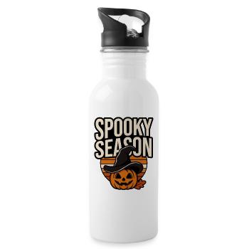 Halloween Pumpkin – Spooky Season - Water bottle with straw - white - Right
