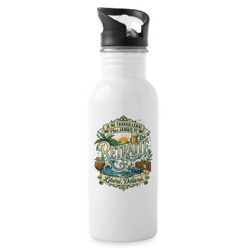 Vive la Retraite - Cadeau Humour Voyage et Plage - Gourde avec paille intégrée - blanc - Droite