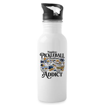 Naples Florida Certified Pickleball Addict - Trinkflasche mit integriertem Trinkhalm - Weiß - Rechts