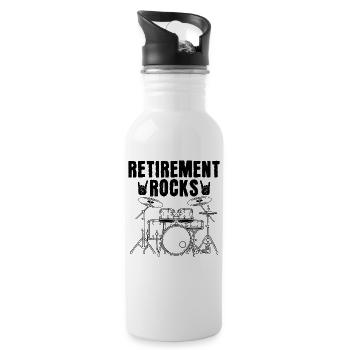 Retirement Rocks - Trinkflasche mit integriertem Trinkhalm - Weiß - Rechts