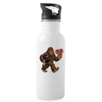 Gril Bigfoot, barbecue Sasquatch - Gourde avec paille intégrée - blanc - Droite