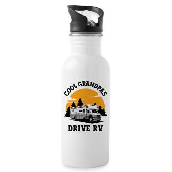 Cool Grandpas Wohnmobil - Trinkflasche mit integriertem Trinkhalm - Weiß - Rechts